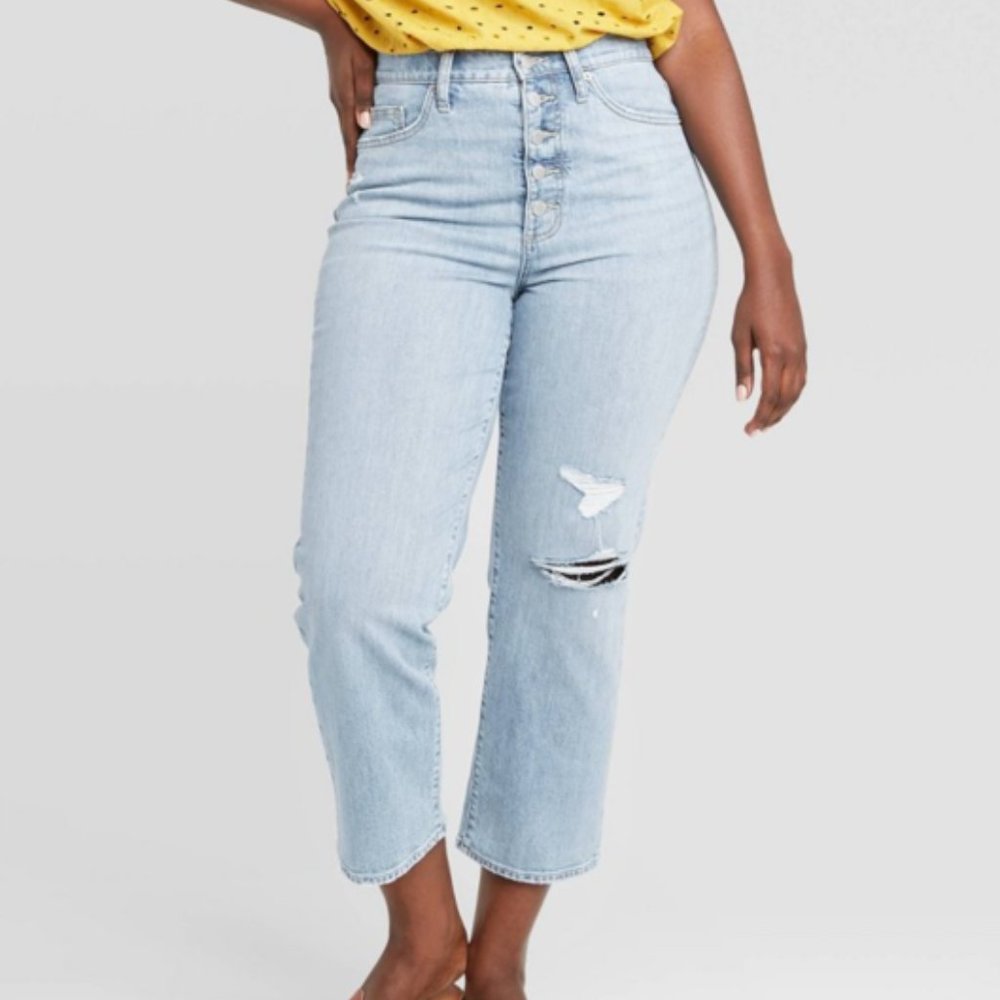 Super-High Rise Vintage Mom Straight Button Jeans